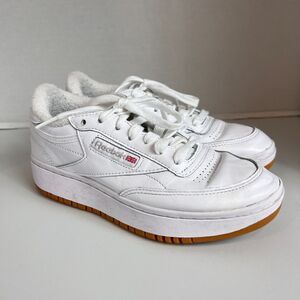 Reebok Club C Double Women's Shoes Platform Sneakers White / Rubber Gum Size 6